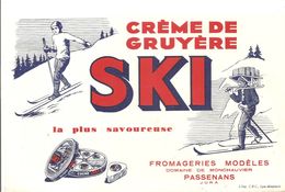 Buvard  SKI Crème De Gruyère SKI La Plus Savoureuse Fromageries Modèles à PASSENANS Jura - Produits Laitiers