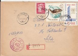 SNIPE, ONU ORGANIZATION, NUCLEAR REACTOR, STAMP ON REGISTERED COVER, 1967, ROMANIA - Brieven En Documenten