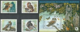 HUNGARY 2017 FAUNA Animals. Night Birds Of Prey OWLS - Fine Set + S/S MNH - Nuevos