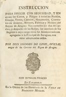 Bibliografía. 1797 INSTRUCCION PARA DIRIGIR CON SEGURIDAD Y SIN ATRASO LAS CARTAS Y PLIEGOS A TODOS LOS PUEBLOS, GRANJAS - Other & Unclassified