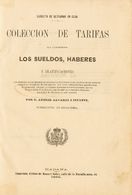 Bibliografía. 1865 COLECCION DE TARIFAS QUE COMPRENDEN LOS SUELDOS, HABERES Y GRATIFICACIONES Del Ejército De Ultramar E - Other & Unclassified