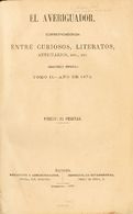 Bibliografía. 1872 EL AVERIGUADOR CORRESPONDENCIA ENTRE CURIOSOS, LITERARIOS, ANTICUARIOS, Etc. (segunda época, Tomo II) - Sonstige & Ohne Zuordnung