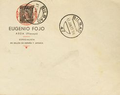 Bibliografía. Sobre 1937 Sobre Sin Circular Con Membrete Del 6 Cuartos Negro De 1850 EUGENIO FOJO / ASUA (VIZCAYA) / ESP - Sonstige & Ohne Zuordnung