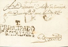 Prefilatelia. Cataluña. Sobre 1779 TARRAGONA A BARCELONA. Marca T. / PRINCIPADO / DE CATALUÑA (P.E.9) Edición 2004. MAGN - ...-1850 Prephilately