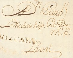 Prefilatelia. País Vasco. Sobre 1758 BILBAO A LAVAL (FRANCIA). Marca VIZCAYA (P.E.7) Edición 2004. MAGNIFICA. - ...-1850 Vorphilatelie