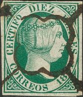 1º Y 2º Centenario. º 11 1851 10 Reales Verde (muy Bonita Estampación De La Araña). MAGNIFICO. 2018 750 - Sonstige & Ohne Zuordnung