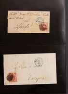 1º Y 2º Centenario. Sobre 33(33) 1854 Precioso Conjunto De Treinta Y Tres Cartas (tres Frontales) Del 4 Cuartos Carmín D - Altri & Non Classificati