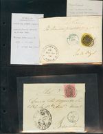 1º Y 2º Centenario. Sobre (1860ca) Interesante Conjunto De Siete Cartas (dos Frontales) Circuladas Entre 1860 Y 1870, La - Altri & Non Classificati