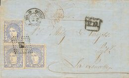 1º Y 2º Centenario. Sobre 107(3) 1872 50 Mils Ultramar, Tres Sellos. PORT DE LA SELVA (GERONA) A LA NOUVELLE (FRANCIA).  - Autres & Non Classés