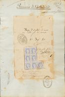 Falso Postal. Sobre 107F(7) (1872ca) 50 Mils Ultramar FALSO POSTAL TIPO VIII, Siete Sellos Adheridos Sobre Expediente Co - Autres & Non Classés