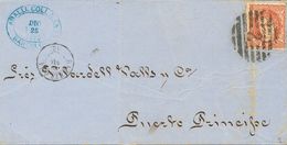 1º Y 2º Centenario. Sobre 108 1870 100 Mils Castaño Rojo (doblez De Archivo). BARCELONA A PUERTO PRINCIPE (CUBA). Franqu - Other & Unclassified