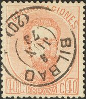 1º Y 2º Centenario. º 125 1872 40 Cts Marrón Claro. Matasello BILBAO / 3-JUN-73 / (20) (Tipo II), Sólo Diez Días Antes E - Autres & Non Classés