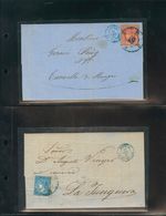 1º Y 2º Centenario. Sobre (1862ca) Espectacular Conjunto De Quince Cartas Circuladas Entre 1862 Y 1872 Con Origen En La  - Sonstige & Ohne Zuordnung