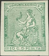 Falso Postal. * 133F 1873 10 Cts Verde (sin Dentar). FALSO POSTAL TIPO XI. MAGNIFICO. - Andere & Zonder Classificatie