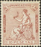 1º Y 2º Centenario. * 140 1873 10 Pts Castaño. Excelentes Márgenes Y Color Intenso. MAGNIFICO. Cert. CEM. 2018 3185 - Other & Unclassified