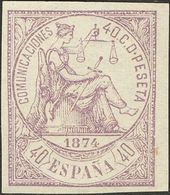 1º Y 2º Centenario. (*) 148s 1874 40 Cts Violeta. SIN DENTAR. MAGNIFICO. 2018 335 - Other & Unclassified