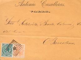 1º Y 2º Centenario. Sobre 191, 183 (1878ca) 5 Cts Naranja Y 5 Cts Verde. VALLS A BARCELONA. MAGNIFICA. - Autres & Non Classés