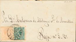 1º Y 2º Centenario. Sobre 191, 183 1879 5 Cts Naranja Y 5 Cts Verde. Correo Interior De BARCELONA. MAGNIFICA Y MUY RARA  - Autres & Non Classés