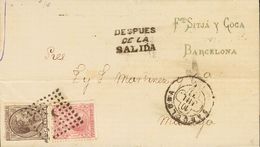 1º Y 2º Centenario. Sobre 192, 188 1878 10 Cts Castaño Y 15 Cts Carmín (cortados A Tijera, Sin Importancia). BARCELONA A - Other & Unclassified