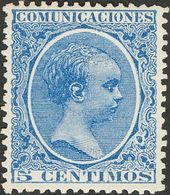 1º Y 2º Centenario. * 215 1889 5 Cts Azul. Bien Centrado. MAGNIFICO. - Autres & Non Classés