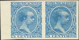 1º Y 2º Centenario. * 215s(2) 1889 5 Cts Azul, Pareja. SIN DENTAR. MAGNIFICA. 2018 170 - Other & Unclassified