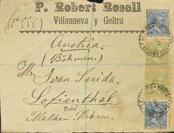 1º Y 2º Centenario. Sobre 215(2), 220(2) 1896 5 Cts Azul, Dos Sellos Y 20 Cts Verde, Dos Sellos. Frontal De VILANOVA Y L - Other & Unclassified