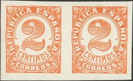 1º Y 2º Centenario. ** 678s(2) 1933 2 Cts Castaño Rojo, Pareja. SIN DENTAR. MAGNIFICA. 2018 122 - Sonstige & Ohne Zuordnung