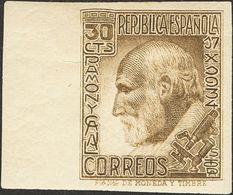 1º Y 2º Centenario. * 680s 1934 30 Cts Castaño, Borde De Hoja. SIN DENTAR. MAGNIFICO. 2018 65 - Autres & Non Classés