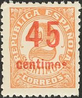 1º Y 2º Centenario. * 743hcca, 744hcca 1938 45 Cts Sobre 2 Cts Castaño Rojo Y 45 Cts Sobre 2 Cts Castaño. CAMBIOS DE COL - Other & Unclassified