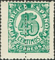 1º Y 2º Centenario. ** NE31ddv 1938 45 Cts Verde NO EMITIDO. Variedad DOBLE DENTADO VERTICAL. MAGNIFICO. 2015 490 - Sonstige & Ohne Zuordnung