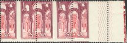 1º Y 2º Centenario. ** 1549dx(3) 1964 1 Pts Rojo Carmín Y Violeta, Tira De Tres. Variedad DENTADO VERTICAL DESPLAZADO. M - Sonstige & Ohne Zuordnung