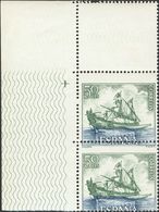 1º Y 2º Centenario. ** 1602dv(2) 1964 50 Cts Verde Y Gris, Pareja. Variedad DENTADO HORIZONTAL DESPLAZADO. MAGNIFICA. 20 - Other & Unclassified