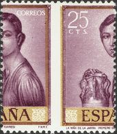 1º Y 2º Centenario. ** 1657dh 1965 25 Cts Burdeos. Variedad DENTADO DESPLAZADO. MAGNIFICO. 2010 95 - Other & Unclassified