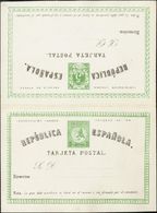 Entero Postal. (*) EP2A 1873 5 Cts + 5 Cts Verde Sobre Tarjeta Entero Postal, De Ida Y Vuelta (Tipo II). MAGNIFICA. 2018 - Sonstige & Ohne Zuordnung