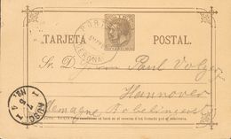 Entero Postal. Sobre EP11 1883 10 Cts Gris Violeta Sobre Entero Postal De PORT BOU A HANNOVER (ALEMANIA). Matasello PORT - Autres & Non Classés