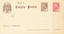Entero Postal. (*) EP83, EP84 1938 15 Cts Violeta Y 20 Cts Castaño (ambas Con Pie De Imprenta) Sobre Tarjetas Entero Pos - Other & Unclassified