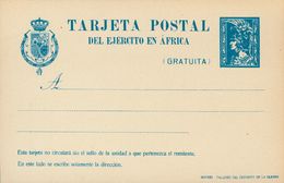 Entero Postal. (*) 2, 2A 1922 Sin Valor, Azul Sobre Tarjeta Entero Postal Militar (sin Pie De Imprenta) Y Sin Valor, Azu - Sonstige & Ohne Zuordnung