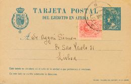 Entero Postal. Entero Postal Militar. Sobre EP2A 1922 Sin Valor, Azul. Tarjeta Militar Del Ejército En Africa De CHAFARI - Sonstige & Ohne Zuordnung