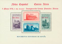 Emisiones Locales Patrióticas. ** 95A, 96, 97 1938 Hojas Bloque (Tipo I, Sobrecarga En Negro Y Rojo Y Tipo II, Sobrecarg - Emissions Nationalistes