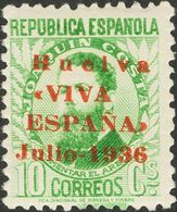 Emisiones Locales Patrióticas. Huelva. * 5A 1937 10 Cts Verde. VALOR COMPLEMENTARIO. MAGNIFICO. 2011 14,5 - Nationalistische Ausgaben