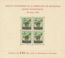 Ayuntamiento De Barcelona. ** NE25/26 1944 Hojas Bloque. NO EMITIDAS. MAGNIFICAS. 2018 520 - Barcelona