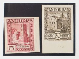 Andorra. (*) 29ec, 36ec 1935 5 Cts Lila Carmín Y 30 Cts Castaño. CAMBIOS DE COLOR Y SIN DENTAR. MAGNIFICOS Y MUY RAROS.  - Other & Unclassified