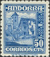 Andorra. ** 51ec 1948 50 Cts Azul. ERROR DE COLOR. MAGNIFICO Y RARO. Cert. CEM. 2013 625 - Other & Unclassified