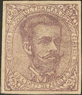 Cuba. 1873 25 Cts Violeta. PRUEBA DE PUNZON, De Un Diseño No Adoptado. MAGNIFICA Y RARISIMA. - Kuba (1874-1898)