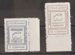 Marruecos. Locales. * 1937 5 Cts Azul GUELAIA ASISTENCIA SOCIAL Y 10 Cts Castaño GUELAIA SUBSIDIO PRO-COMBATIENTES. MAGN - Spaans-Marokko