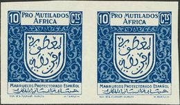 Marruecos. Locales. (*) 1938 10 Cts Azul, Pareja (sin Dentar). PRO MUTILADOS AFRICA. MAGNIFICA Y RARA. (Allepuz 29) - Spaans-Marokko