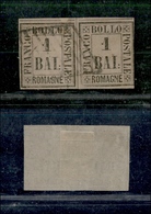 0075 ROMAGNE - 1859 - Coppia Del 1 Bai (2) - Usata (1.000) - Autres & Non Classés