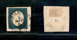 0084 SARDEGNA - 1854 - 20 Cent Azzurro Verdastro (8d) - Su Frammento - Diena (550) - Other & Unclassified