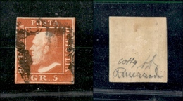 0093 SICILIA - 1859 - 5 Grana Vermiglio Vivo (11a) - Molto Bello - Diena + Cert. Colla (6.000) - Otros & Sin Clasificación