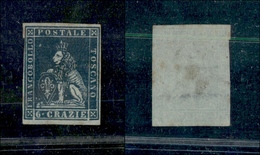 0109 TOSCANA - 1851 - 6 Crazie (7c) - Carta Azzurra - Lievi Ingiallimenti Al Retro (4.500) - Sonstige & Ohne Zuordnung